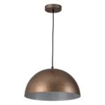 Luxe Distressed Dark Silver Oversized Metal Dome Pendant - Image 9