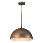 Luxe Distressed Dark Silver Oversized Metal Dome Pendant - Image 8