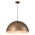 Luxe Distressed Dark Silver Oversized Metal Dome Pendant - Image 4
