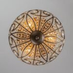 Luxe Moroccan Antique Bronze Crystal Ceiling Light - Image 7