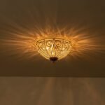 Luxe Moroccan Antique Bronze Crystal Ceiling Light - Image 8