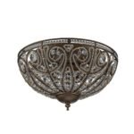 Luxe Moroccan Antique Bronze Crystal Ceiling Light - Image 4