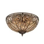Luxe Moroccan Antique Bronze Crystal Ceiling Light - Image 3