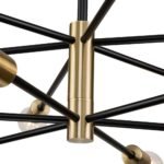 Mid-century 2-Tier Black Brass Sputnik Chandelier - Image 10