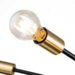 Mid-century 2-Tier Black Brass Sputnik Chandelier - Image 11