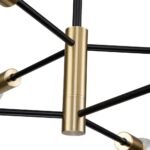 Mid-century 2-Tier Black Brass Sputnik Chandelier - Image 9