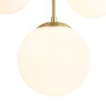 Mid-Century 7-light Brass Opal Glass Globe Sputnik Chandelier - Image 13