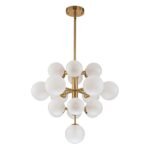Mid-Century Frosted Glass Bubble Tiered Sputnik Chandelier - Image 5