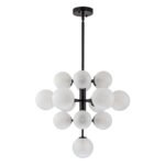 Mid-Century Frosted Glass Bubble Tiered Sputnik Chandelier - Image 10