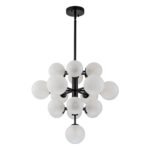 Mid-Century Frosted Glass Bubble Tiered Sputnik Chandelier - Image 12