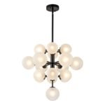 Mid-Century Frosted Glass Bubble Tiered Sputnik Chandelier - Image 11