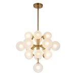 Mid-Century Frosted Glass Bubble Tiered Sputnik Chandelier - Image 4