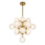 Mid-Century Frosted Glass Bubble Tiered Sputnik Chandelier - Image 6