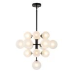 Mid-Century Frosted Glass Bubble Tiered Sputnik Chandelier - Image 9
