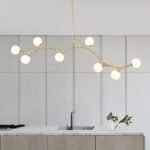 Mid-century Linear Island Branching Bubble Chandelier