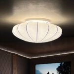 Mid-Century Modern White Flush Mount Light