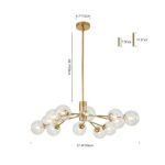 Mid Century Sputnik Glass Globe Bubble Branch Chandelier - Image 18