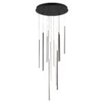 Modern 12-Light Black Cluster Tube LED Pendant Light - Image 6