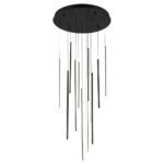 Modern 12-Light Black Cluster Tube LED Pendant Light - Image 7