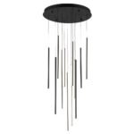 Modern 12-Light Black Cluster Tube LED Pendant Light - Image 8