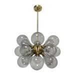 Modern 18-Light Cluster Gray Glass Bubble Chandelier - Image 5