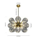 Modern 18-Light Cluster Gray Glass Bubble Chandelier - Image 10
