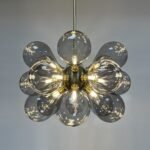 Modern 18-Light Cluster Gray Glass Bubble Chandelier - Image 6