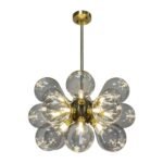 Modern 18-Light Cluster Gray Glass Bubble Chandelier - Image 7