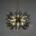 Modern 18-Light Cluster Gray Glass Bubble Chandelier - Image 8