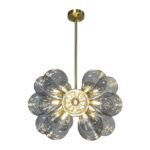 Modern 18-Light Cluster Gray Glass Bubble Chandelier - Image 4