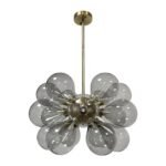 Modern 18-Light Cluster Gray Glass Bubble Chandelier - Image 3