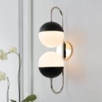 Modern 2-Light Double Goose Arm Globe Wall Sconce - Image 3