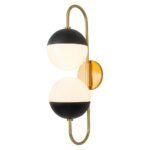 Modern 2-Light Double Goose Arm Globe Wall Sconce - Image 11