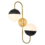 Modern 2-Light Double Goose Arm Globe Wall Sconce - Image 12