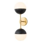 Modern 2-Light Opal Glass Globe Wall Sconce - Image 10