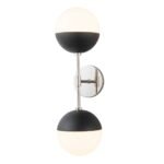 Modern 2-Light Opal Glass Globe Wall Sconce - Image 4