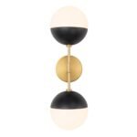 Modern 2-Light Opal Glass Globe Wall Sconce - Image 11