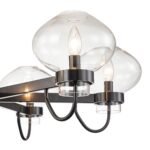 Modern 6-Light Candle Style Clear Glass Round Chandelier - Image 11
