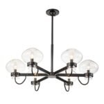 Modern 6-Light Candle Style Clear Glass Round Chandelier - Image 6