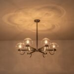 Modern 6-Light Candle Style Clear Glass Round Chandelier - Image 10