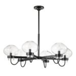 Modern 6-Light Candle Style Clear Glass Round Chandelier - Image 8
