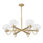 Modern 6-Light Candle Style Clear Glass Round Chandelier - Image 5