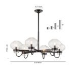 Modern 6-Light Candle Style Clear Glass Round Chandelier - Image 13