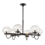 Modern 6-Light Candle Style Clear Glass Round Chandelier - Image 7