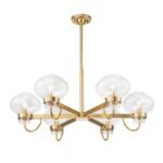 Modern 6-Light Candle Style Clear Glass Round Chandelier - Image 4