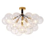 Modern Cluster Glass Bubble Chandelier / Semi Flush - Image 11