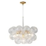 Modern Cluster Ribbed Glass Globe Bubble Chandelier - Image 12