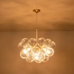 Modern Cluster Ribbed Glass Globe Bubble Chandelier - Image 14