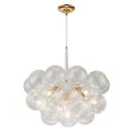 Modern Cluster Ribbed Glass Globe Bubble Chandelier - Image 13