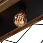 Modern Farmhouse 5-light Kitchen Island Faux Wood Linear Chandelier Pendant - Image 14